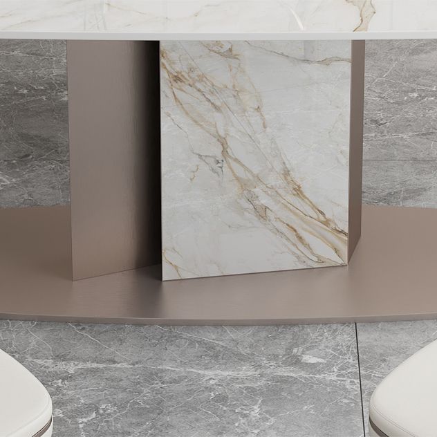 Luxury Sintered Stone Top Dining Set 1/2/5/6/7 Pieces Rectangle Dining Table with Chairs Clearhalo 'Dining Room Sets' 'Dining Tables & Seating' 'dining_room_set' 'furn' 'furn_dining_room_set' 'Furniture' 'furniture_dining_room_set' 'Kitchen & Dining Furniture' 1200x1200_8044de36-1a8e-499b-917c-f15c2a7a9361