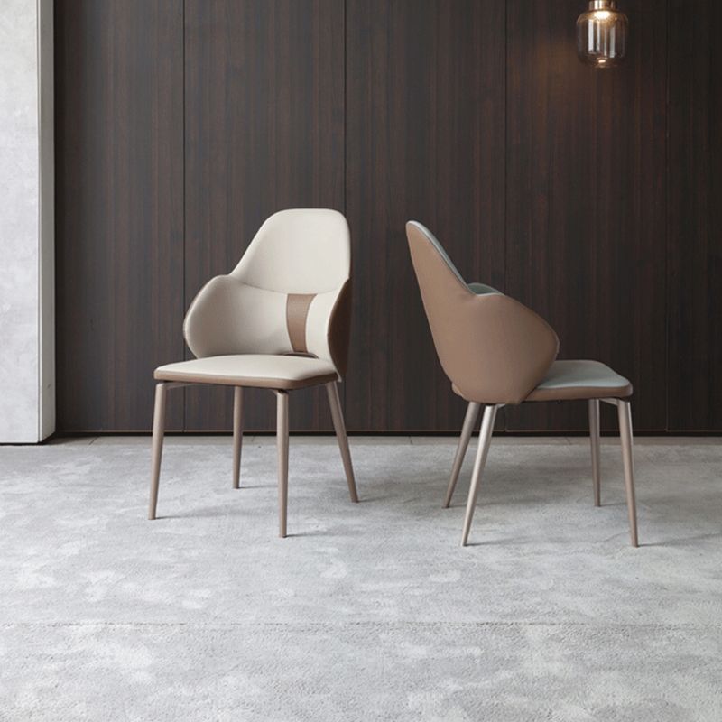Minimalist Design Arm Leather Dining Chairs Solid Back Chairs for Home Use Clearhalo 'Dining Chairs' 'Dining Tables & Seating' 'dining_chair' 'furn' 'furn_dining_chair' 'Furniture' 'furniture_dining_chair' 'Kitchen & Dining Furniture' 1200x1200_80451e34-5716-4c2c-98db-30b7cd7581c1