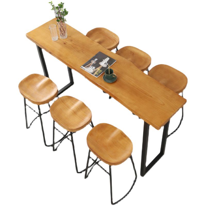 Tavolo da vino con banco in legno massiccio interno tavolo da bar per barra naturale moderna