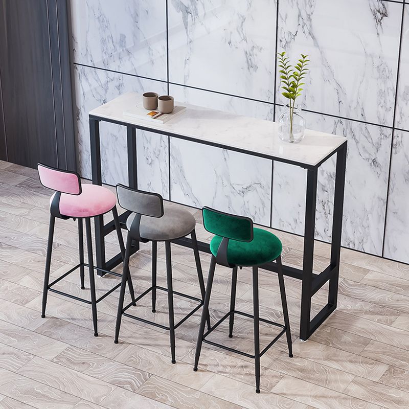 Modern Armless Backrest Counter Stool Iron Dining Room Bar Stool with Cushion Clearhalo 'Bar Furniture' 'Bar Stools' 'bar_stools' 'furn' 'furn_bar_stools' 'Furniture' 'Kitchen & Dining Furniture' 1200x1200_80466062-9674-453b-bc36-3d5a4988fd53