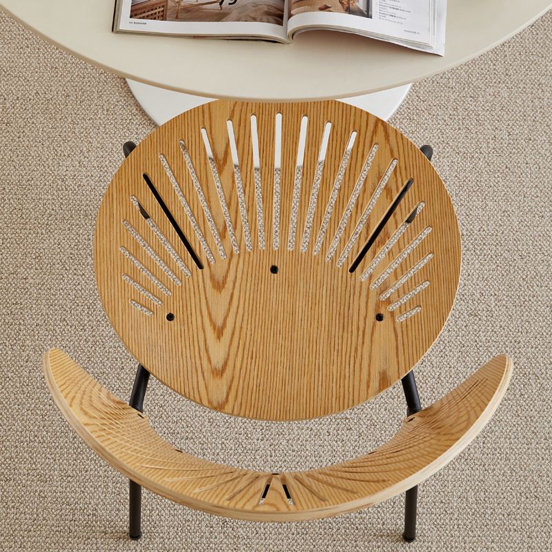 Scandinavian Wood Dining Side Chair Shell Shape Open Back Chairs with Metal Legs Clearhalo ' kitchen&dining_furn' 'Dining Chairs' 'Dining Tables & Seating' 'dining_chair' 'furn' 'furn_dining_chair' 'Furniture' 'furniture_dining_chair' 'Kitchen & Dining Furniture' 'kitchen' 1200x1200_8048a9b3-0a47-4b2d-ba22-8fad12df5065