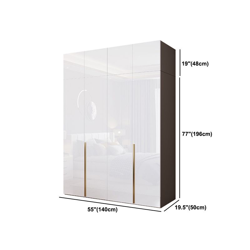 Contemporary Wooden Wardrobe White Colour Soft Close Door Wardrobe Closet Clearhalo 'Armoires & Wardrobes' 'armoires_wardrobes' 'Bedroom Furniture' 'furn' 'furn_armoires_wardrobes' 'Furniture' 1200x1200_80497f6d-f75f-4164-9e53-03bddc508a2a