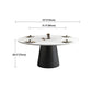 Modern Round Dining Table White and Black Metal Base Convertible Dining Table