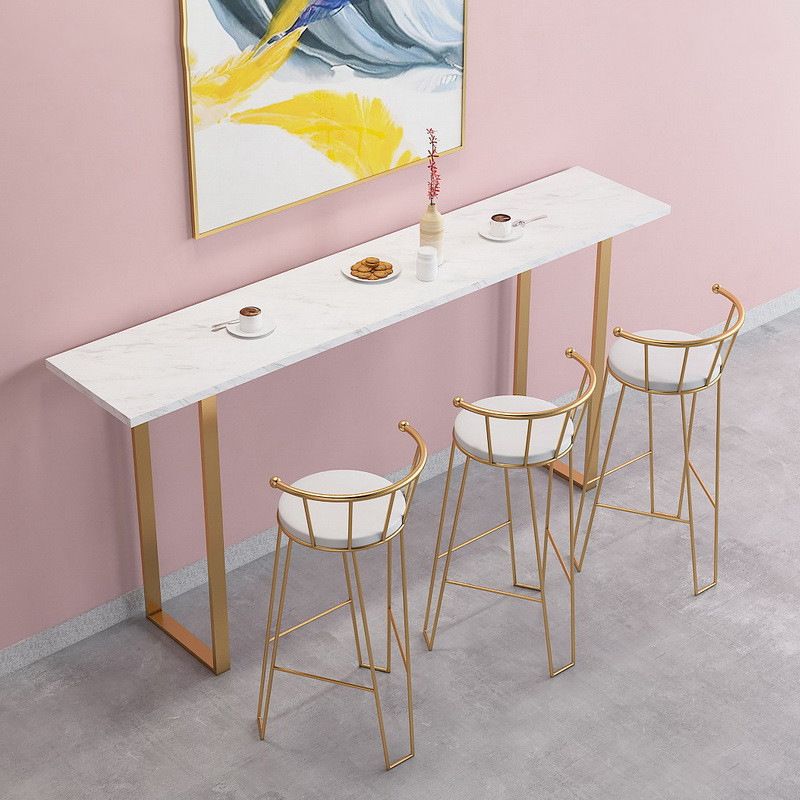 Glam Pub Table Rectangle Bar Height Bar Table for Cafe and Breakroom Clearhalo 'Bar Furniture' 'Bar Tables' 'bar_tables' 'furn' 'furn_bar_tables' 'Furniture' 'Kitchen & Dining Furniture' 1200x1200_804a8183-954e-4472-881a-797dfa8429b4