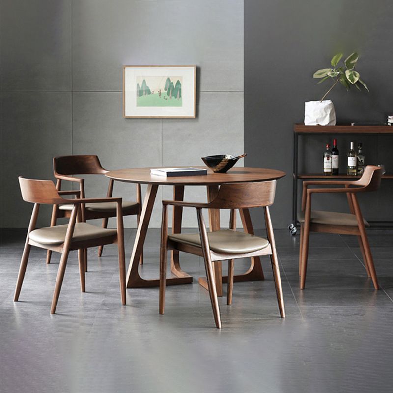1/2/3/5/7 pc's moderne ronde vorm massief hout dinette tafel met stoel