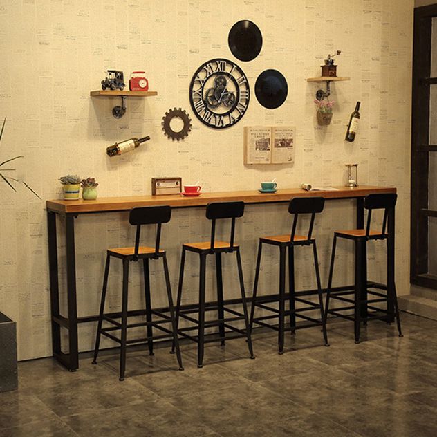 Tavolo da pranzo a barre in legno massiccio tavolo da pranzo industriale con base nera