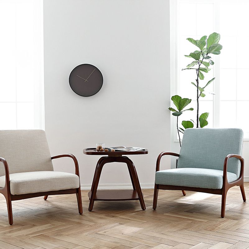 Rubberwood Arm Chair Synthetic Square Arms Chair, 28.34" Wide