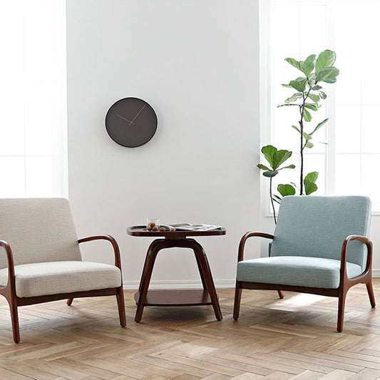 Rubberwood Arm Chair Synthetic Square Arms Chair, 28.34" Wide