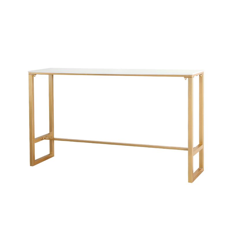 Glam -witte tafel met rechthoektafel top gouden schoktafel - 41.3 "h
