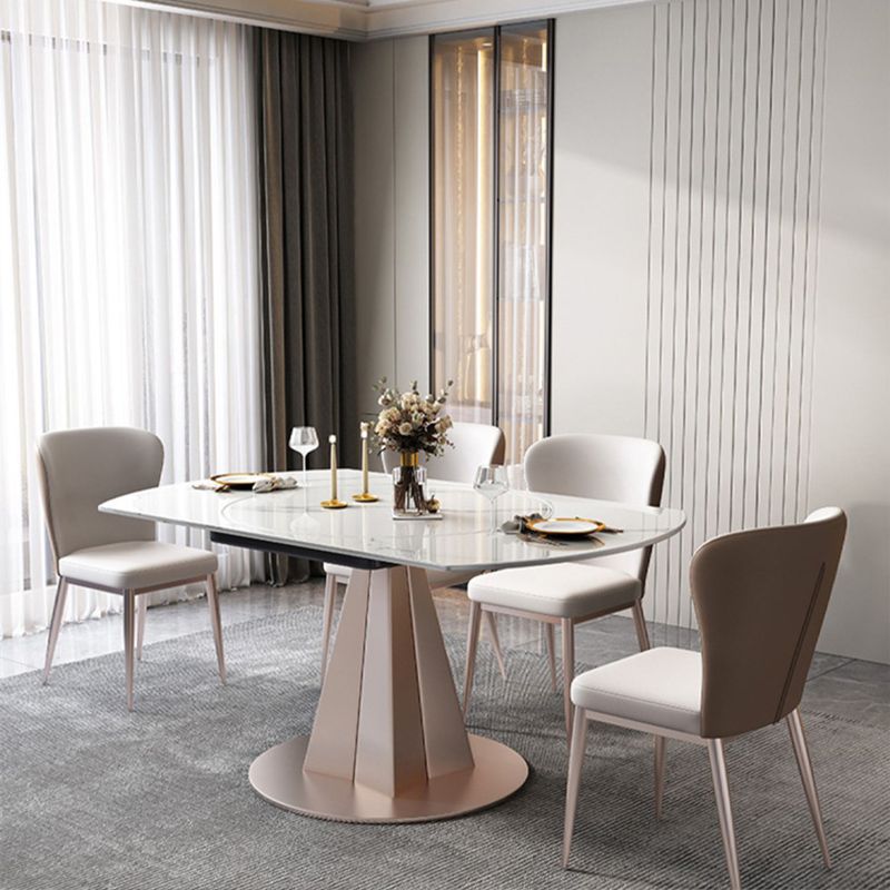 Modern 1/2/5/7 Pieces Dining Set Stone Collapsible Dining Table for Dining Room