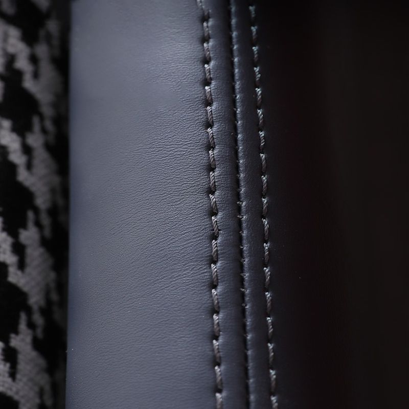 Modern Swallow Gird Sofa Fabric and Leather Sloped Arm Sofa in Blue