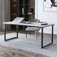 Stone Modern Rectangular Writing Desk Home Office Bureau avec des jambes en métal