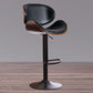 Contemporary Metal Barstool Low Back Faux Leather Footrest Furniture