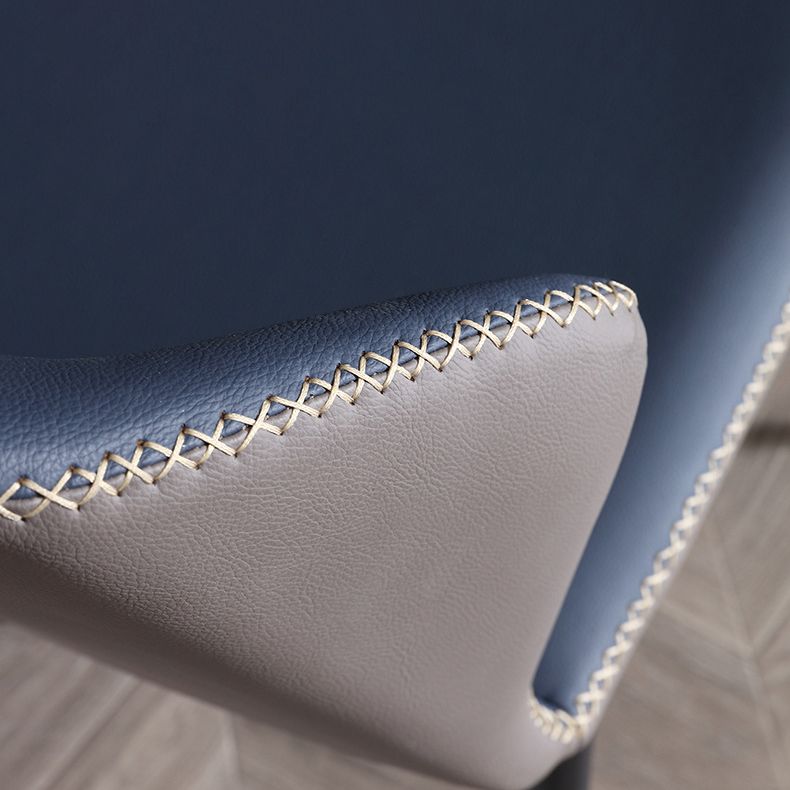 Minimalist Black Solid Back Dining Side Chair Metal Upholstered Dining Side Chair Clearhalo ' kitchen&dining_furn' 'Dining Chairs' 'Dining Tables & Seating' 'dining_chair' 'furn' 'furn_dining_chair' 'Furniture' 'furniture_dining_chair' 'Kitchen & Dining Furniture' 'kitchen' 1200x1200_80535377-b8db-4879-ae00-a3f3b5f636ce