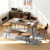 Industrial Rectangle 4-foot Home Furniture Solid Wood Dining Table for Home Clearhalo ' dining_table' 'Dining Tables & Seating' 'Dining Tables' 'furn' 'furn_dining_table' 'Furniture' 'furniture_dining_table' 'Kitchen & Dining Furniture' 'kitchen&dining_furn' 'kitchen' 'kitchen_dining_table' 1200x1200_8053fa71-483a-41ff-95cf-ad5aa2878219