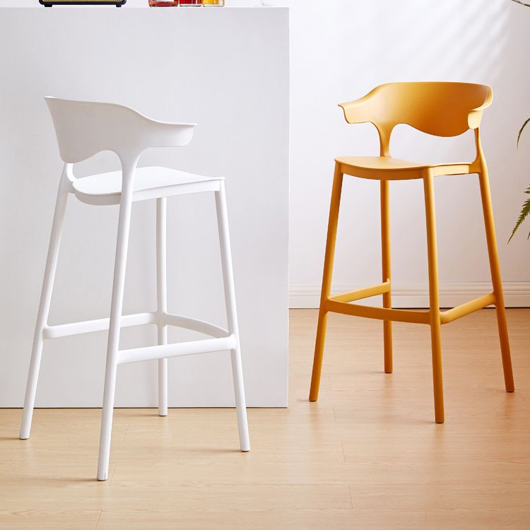 Scandinavia Style Bar-stool Plastic Legs Square Seat Barstool with Low Back for Kitchen Clearhalo 'Bar Furniture' 'Bar Stools' 'bar_stools' 'furn' 'furn_bar_stools' 'furniture_bar_stools' 'Kitchen & Dining Furniture' 'kitchen&dining_furn' 'kitchen' 'kitchen_furn' Furniture' 1200x1200_80540e6e-ca75-483a-8431-a2f00e7da42c