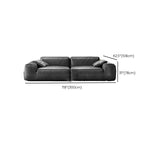 30"H Contemporary Seating Square Arm Pillows Gray Leather Sofa