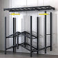Black Steel Frame Wardrobe Contemporary Folding Wardrobe Armoire Clearhalo 'Armoires & Wardrobes' 'armoires_wardrobes' 'Bedroom Furniture' 'furn' 'furn_armoires_wardrobes' 'Furniture' 1200x1200_805588de-719e-4eb8-80f3-701935f73c94