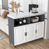 Mesa de bar rectangular moderna mesa de mármol falso para sala de estar para sala de estar