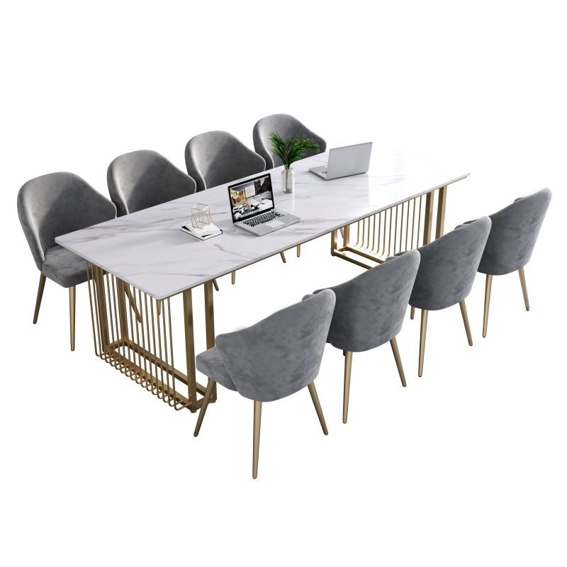 Scrivania per ufficio in stile industriale rettangolo di scrittura di marmo artificiale