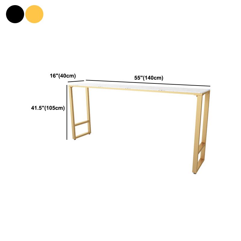 Industrial 1/2/7 Pieces Bar Table Set Rectangle Marble Counter Table with High Stools