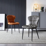 Faux Leather Dining Chair Wingback Armless Chair with Black Legs Clearhalo 'Dining Chairs' 'Dining Tables & Seating' 'dining_chair' 'furn' 'furn_dining_chair' 'Furniture' 'Kitchen & Dining Furniture' 1200x1200_805b60ab-0d76-4bf6-a871-be8d78d9fde2