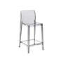 Contemporary Plastic Low Back Indoor Bar Stool with Footrest