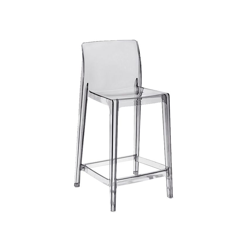 Tabouret de bar intérieur à dos bas en plastique contemporain avec repose-pieds