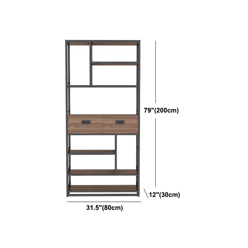 Geometric Shelf Bookshelf Metal and Wooden Bookcase for Home Office Clearhalo 'Bookcases' 'furn' 'furn_bookcases' 'Furniture' 'furniture_bookcases' 'Office Furniture' 1200x1200_805c9f9a-c4a2-4a10-8dd2-e94779247ada