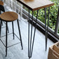 Table de bar rectangulaire industrielle en bois massif, hauteur de bar, pour petits endroits