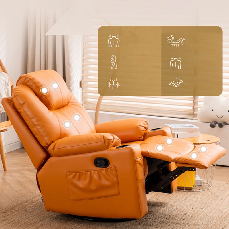 Metal Frame Home Theater Recliner Swivel Rocker Chair with Storage Clearhalo 'Chairs & Seating' 'furn' 'furn_recliners' 'Furniture' 'Living Room Furniture' 'Recliners' 1200x1200_805cc989-a515-4807-8a79-f2912cf7789a