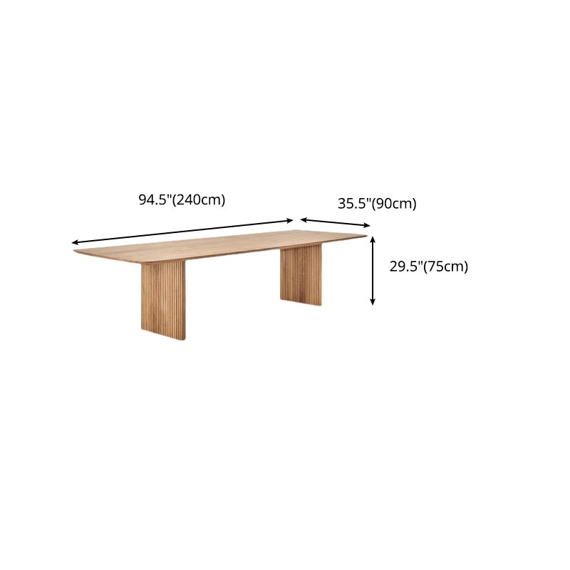 Modern Rectangle Dining Site Table Solid Wood Double Pedestal Kitchen Dining Table Clearhalo 'Dining Tables & Seating' 'Dining Tables' 'dining_table' 'furn' 'furn_dining_table' 'Furniture' 'furniture_dining_table' 'Kitchen & Dining Furniture' 'kitchen' 'kitchen_dining_table' 1200x1200_805cfc42-771a-459d-b7b2-ba4e9fcc73f8