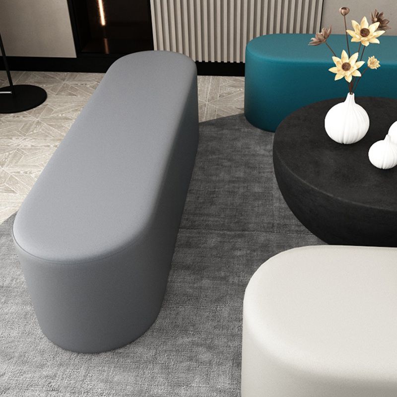 Modern Solid Color Bench Faux Leather Oval Bench for Home Office Clearhalo 'Benches' 'Chairs & Seating' 'furn' 'furn_benches' 'Furniture' 'Living Room Furniture' 1200x1200_805d7c29-bf1e-435d-b64b-7a30a086bffc
