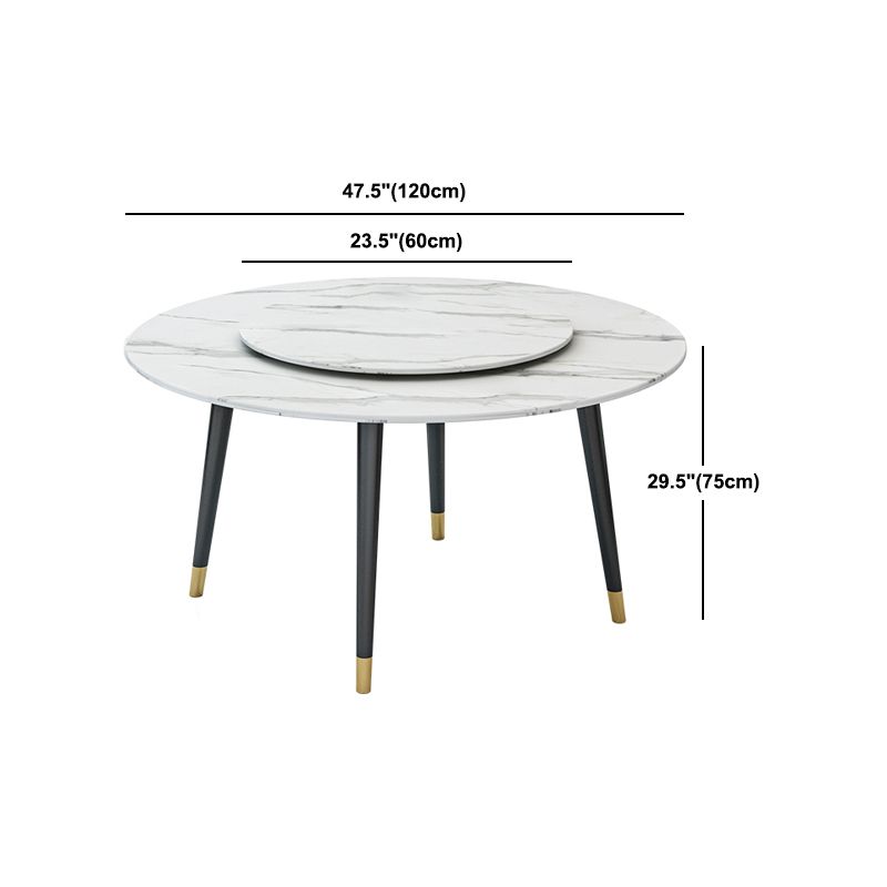 Glam Iron Dinette Set 1/4/5/6/7 Pieces Round White Sintered Stone Top Dining Table Set Clearhalo 'Dining Room Sets' 'Dining Tables & Seating' 'dining_room_set' 'furn' 'furn_dining_room_set' 'Furniture' 'Kitchen & Dining Furniture' 1200x1200_805d924b-b292-40ac-b914-050aa12ee51f