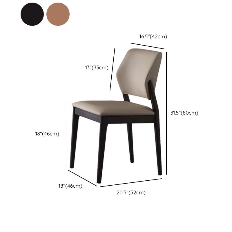 Solid Wood Contemporary Dining Chair Open Back Indoor Side Chair