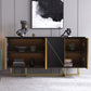Tavolo a buffet in stile glam credenza a buffet in legno con armadi e cassetti