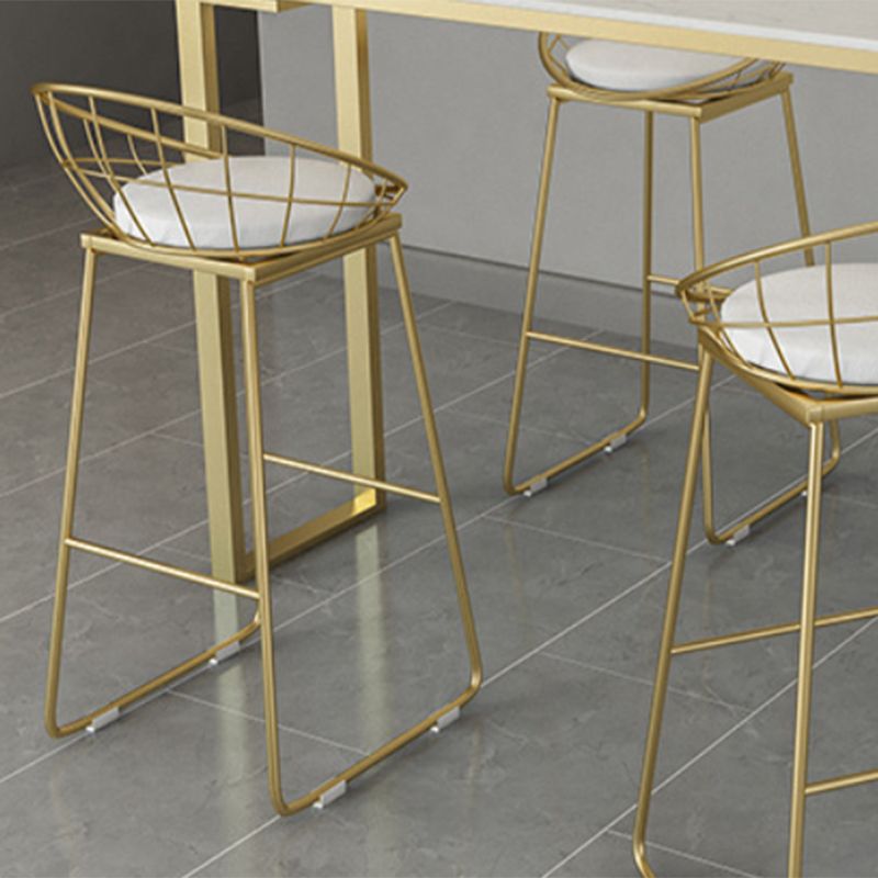 Glam Upholstered Counter Stool Low Back Stool with Gold Frame Clearhalo 'Bar Furniture' 'Bar Stools' 'bar_stools' 'furn' 'furn_bar_stools' 'Furniture' 'Kitchen & Dining Furniture' 1200x1200_80638f70-3387-437d-ab92-2dcb6bfc70ee