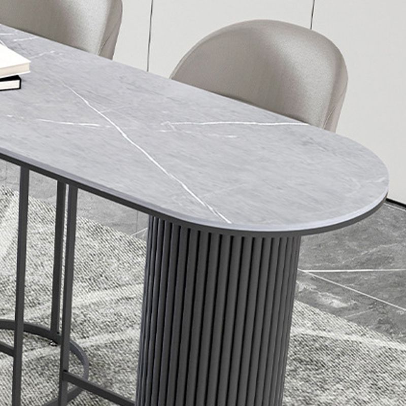 Mesa de bar de piedra sinterizada moderna, mesa de comedor con base metálica para cocina y sala de estar
