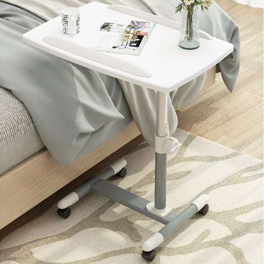 Scrivania in legno fabbricato curvo scrivania regolabile con ruote a tracota, 23,6 "l x 15,7" w