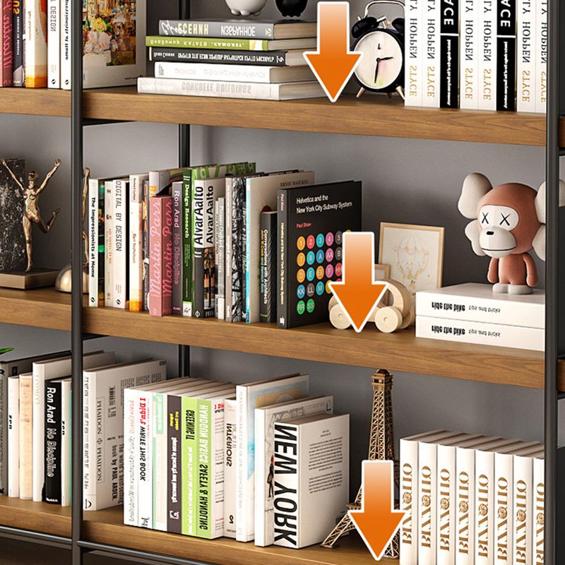 Libreria con retro aperta in metallo contemporaneo libreria in legno massiccio per ufficio