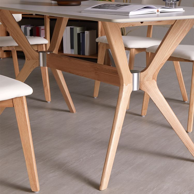 Set di dinette bianca con cornice in legno 1/2/5/7 PC set da pranzo in pietra moderno