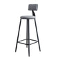 Scandinavian Metal Barstool Velvet Stool in Matte Finish for Indoor