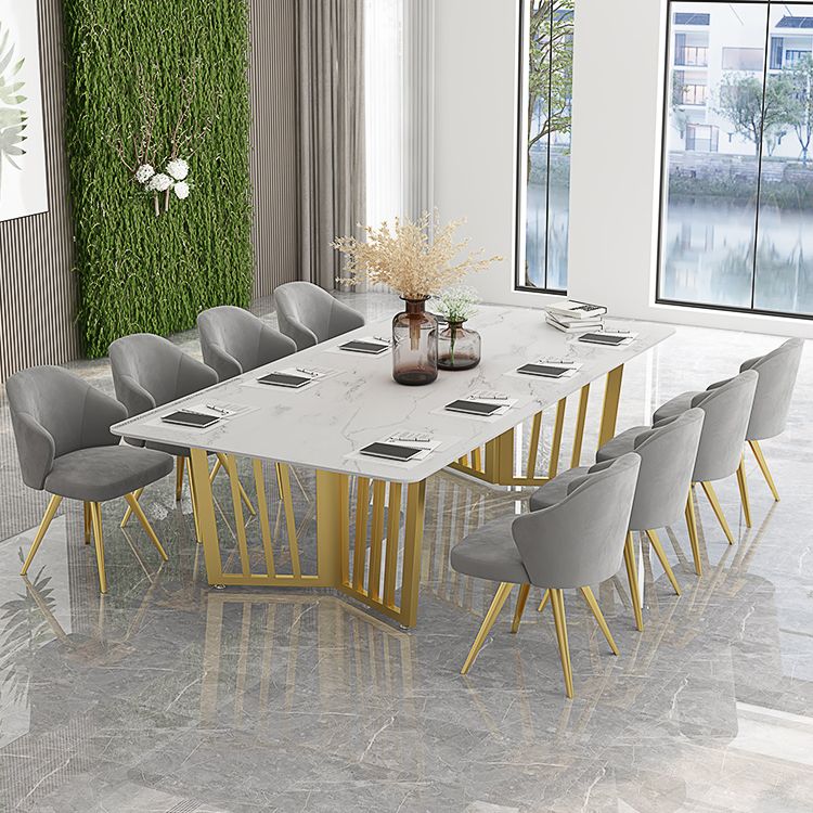 Glam Style Rectangular Office Desk White Top Writing Desk with Sled Base Clearhalo 'furn' 'furn_office_desk' 'Furniture' 'furniture_office_desk' 'Office Desks' 'Office Furniture' 'office_desk' 1200x1200_80680b8c-e3ac-46bc-9bfd-fecb10e0b78c