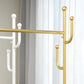 Elegant Metal Clothes Hanger Free Standing Double Storage Shelving Coat Rack with Castors