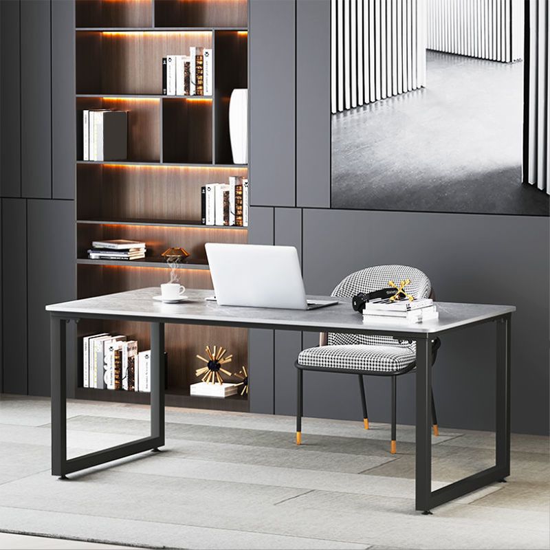 Modern Style Slate Table with Rectangular Black Metal Sleigh Base Coffee Table Clearhalo 'Coffee & Accent Tables' 'Coffee Tables' 'coffee_tables' 'furn' 'furn_coffee_tables' 'Furniture' 'Living Room Furniture' 1200x1200_8069e47e-b40b-4994-bd78-7cf13dd8beb7