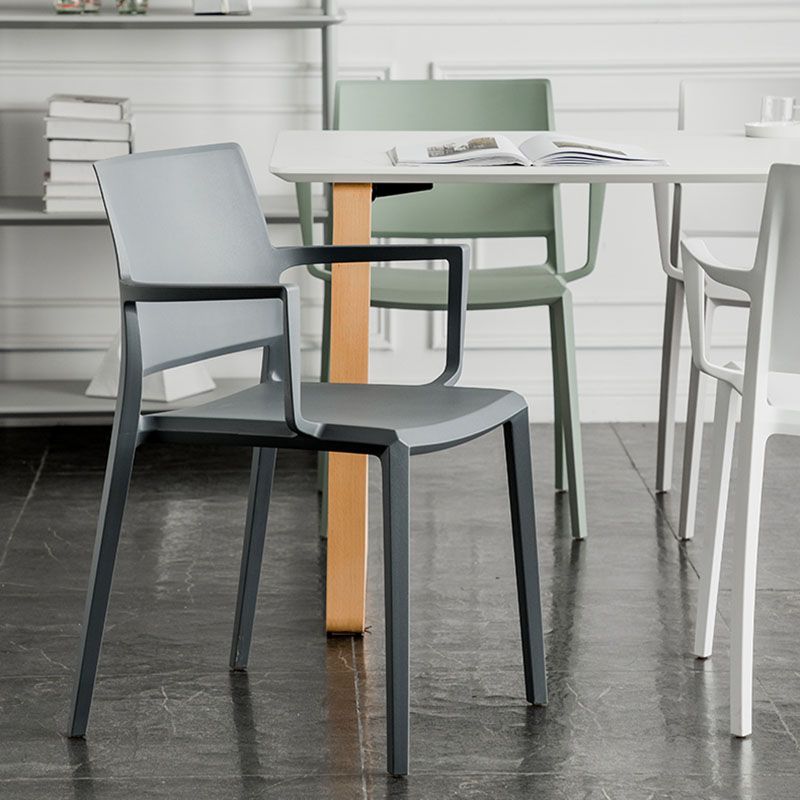 Scandinavian Plastic Dining Arm Side Chairs Solid Back Chair Clearhalo 'Dining Chairs' 'Dining Tables & Seating' 'dining_chair' 'furn' 'furn_dining_chair' 'Furniture' 'furniture_dining_chair' 'Kitchen & Dining Furniture' 1200x1200_806c441e-4548-4f18-9415-11c358d02b3a