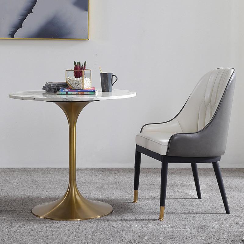 Contemporary Marble Dining Set 1/2/4/5 Pieces Round Dining Table Set with Padded Chairs Clearhalo 'Dining Room Sets' 'Dining Tables & Seating' 'dining_room_set' 'furn' 'furn_dining_room_set' 'Furniture' 'Kitchen & Dining Furniture' 1200x1200_806cf504-4be3-463b-a124-bd9a469d1850