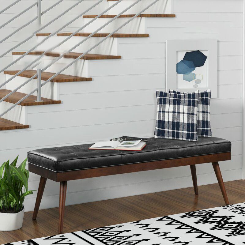 Contemporary Rectangle Upholstered Bench Bedroom Seating Bench with 4 Legs Clearhalo 'Benches' 'Chairs & Seating' 'furn' 'furn_benches' 'Furniture' 'Living Room Furniture' 1200x1200_806ea54b-9602-4045-8e90-9407432cf037