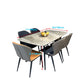Stone Top Dining Table Contemporary Rectangle Dining Table with 4 Legs in Black
