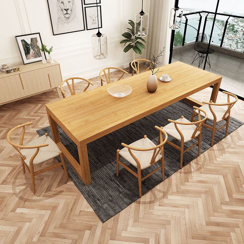 Pine Solid Wood Dining Double Table Pedestal Base Rectangle Table for Home Clearhalo ' dining_table' 'Dining Tables & Seating' 'Dining Tables' 'furn' 'furn_dining_table' 'Furniture' 'furniture_dining_table' 'Kitchen & Dining Furniture' 'kitchen&dining_furn' 'kitchen' 'kitchen_dining_table' 1200x1200_806f5ff7-bc7f-4c94-be13-5854c2478090